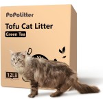 【PoPoLitter】 Cat Litter 12LB/2 Packs Dust-Free Clumping Tofu Cat Litter Quickly Absorb Cat Odors Cat Toilet Can Flush Into The Toilet Pure Natural cat tofu Litter (Green Tea)